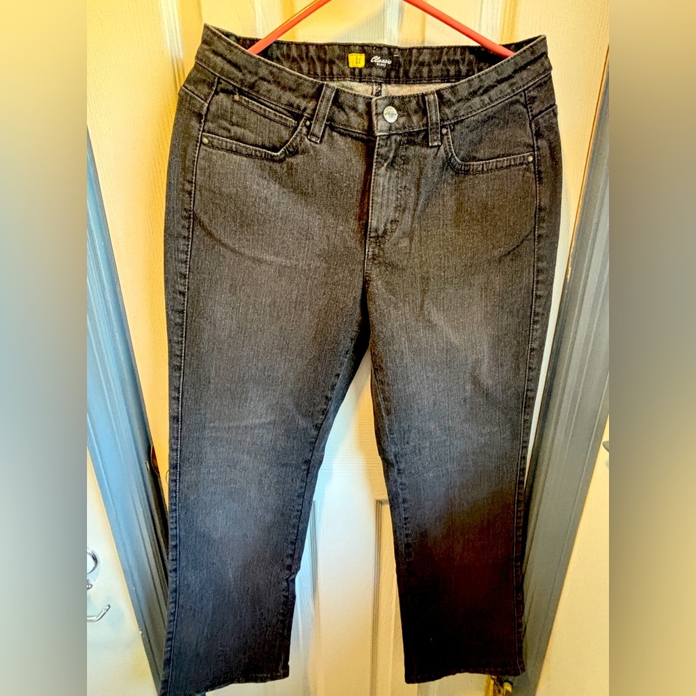 Ladies VF Classic Jeans.  Black washed out look.  Size 6 Petite.  Next To New.